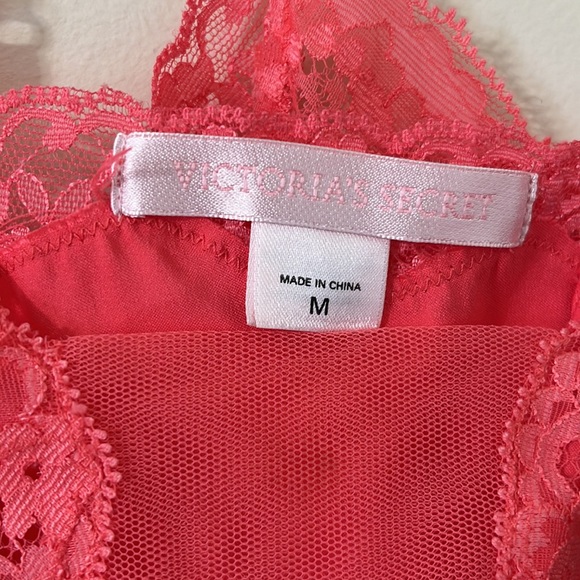 Victoria’s Secret Pink Lace Tie Back Adjustable Straps Camisole Tank Top Medium - Picture 5 of 9